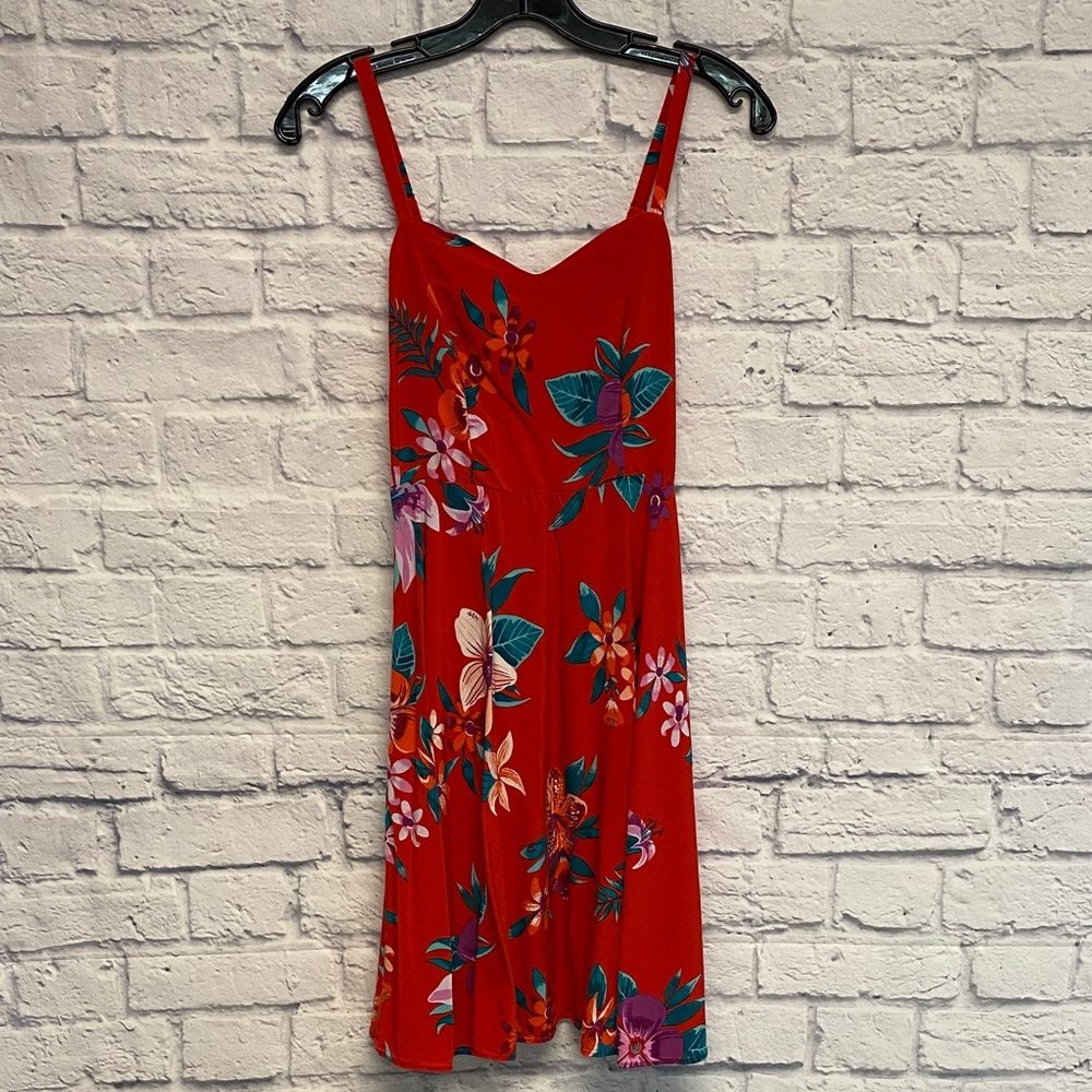 Old Navy Red Floral Mini Dress Size XS